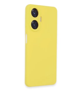 Realme C55 Kılıf Nano içi Kadife Silikon - Sarı