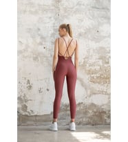 Oslo Koyu Rose Ipli Spor Tayt Tulum