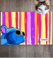 Monnhein Pet Mat – Kişiselleştirilebilir Kaymaz Mama Altlığı, 50x35 cm