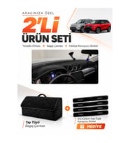 e-biz SUZUKI GRAND VİTARA (2013-2025) Uyumlu Torpido Örtüsü + Tay Tüyü Bagaj Çantası - Siyah - SZ006