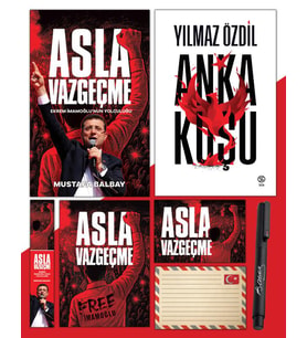 Asla Vazgeçme - Ayraç - Kartpostal - Poster - Anka Kuşu - Atatürk İmza Baskılı Kalem