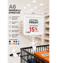 A6 Fiyatlık Mandallı Etiketlik Sepet Raf Askılık Fiyat Etiketi Çerçeveli Market Mağaza Beyaz