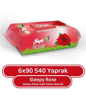 Sleepy Islak Havlu Mendil Gül Kokulu 6X90 lı 540 Yaprak