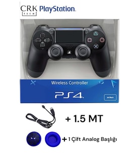 Playstation 4 Dul Yeni Nesil V2 Yenilenmiş Gamepad + 1.5 MT ŞARJ KABLO+ 1 Çift Analog Başlığ