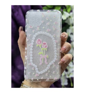 iPhone 11 Uyumlu Minik Çiçek ve Gül Desenli Silikon Şeffaf Telefon Kılıfı