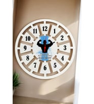 Fitness Antrenörü Duvar Saati 40cm 002 (Beyaz)
