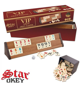 Star Vip Ahşap Okey Takımı 1. Sınıf Malzeme Kahveci Okey 43,5 Cm 1. Kalite Okey Star Marka