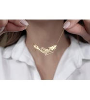 Kişiye Özel 925 Ayar Gümüş Deniz Kızı İsim Kolye (Gold)