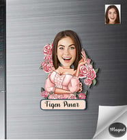 Kişiye Özel Kadın Ahşap Magnet -23