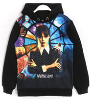 3d Baskılı Kız Çocuk Wednesday Addams 3 İp Şardonlu Kışlık Sweatshirt