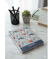 Adalinhome Spiral Haftalık Aylık Planlayıcı Defter  Stickerlı Organizer  Ajanda & Günlük Plan Defteri (Yeşil)