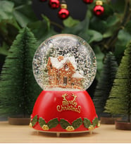Yılbaşı Kar Küresi Noel Işıklı ve Müzikli Merry Christmas Noel Baba Evi