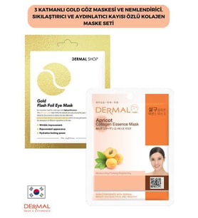 3 Katmanlı Gold Göz Maskesi ve Nemlendirici, Sıkılaştırıcı Ve Aydınlatıcı Kayısı Özlü Kolajen Maske Seti