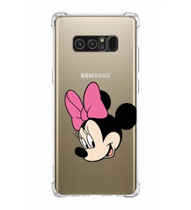 Samsung Galaxy Note8  Köşe Korumalı Antişok Kapak Minnie Mouse Tasarımlı Şeffaf  Kılıf