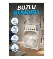 500 ML Su Hazneli Spreyli Masaüstü Fan – 3 Kademeli, 5 Sprey Çıkışlı