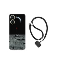 Vivo Y16 Kılıf Ipli Boyun Askılı Desenli Silikon Astronoot Red Baloon 1608