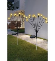 8 Ledli Güneş Enerjili Beyaz Aydınlatma Dekoratif Solar Bahçe Işıkları Dış Mekan