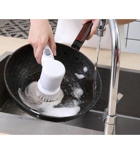 Magic Brush 5 in 1 Kablosuz Şarjlı Temizlik Fırçası Çok Amaçlı Döner Başlıklı Elektrikli Banyo, Mu