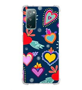 PrintiFy Samsung Galaxy S20 FE Uyumlu Retro Color 3 Baskılı Şeffaf Köşe Korumalı Antişok Kılıf