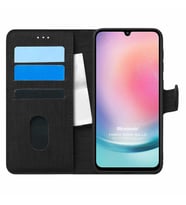Microsonic Samsung Galaxy A24 Kılıf Fabric Book Wallet Siyah (Siyah)