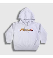 Presmono Unisex Çocuk Beyaz Logo Oyun Metin2 Kapüşonlu Sweatshirt 522637tt (Beyaz)