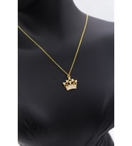 Kadın Sarı Taç Minimal Kolye 925 Ayar Gümüş