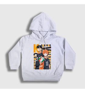 Presmono Unisex Çocuk Beyaz Team Karasuna Voleybol Anime Haikyu Kapüşonlu Sweatshirt 237840tt