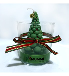 Mummi Candle Doğal Soya Wax Bardakta Yeşil Yılbaşı Ağacı