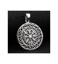 Viking Vegvisir Pusulası Denizci Gümüş Kolye Ucu