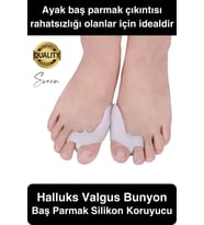 Ayak Baş Parmak Kemik Çıkıntı Koruyucu Bunyon İki Parmağa Geçen Silikon Makaralı Halluks Valgus