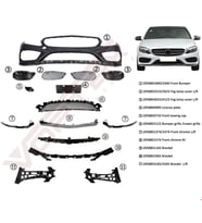 Mercedes-Benz W205 2014-2020 Arası Uyumlu AMG Ön Tampon Seti (Alt Kromlu)