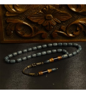 Özel Seri Kapsül Kesim Gümüş Püsküllü 12x8 mm Katalin Tesbih