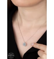 Swarovski Zirconia Kadın Pırlanta Montür 20 Taşlı Gümüş Kolye