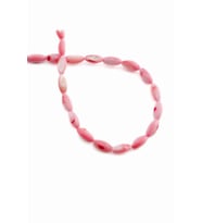 Sedef Doğal Taş Parlak Açık Pembe Arpa Kesim 9x3mm Dizi [AA]