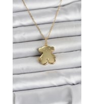 316L Çelik Zincir Gold Renk Ayıcık Model Açılabilir Kadın Kolye TJ-BKO11036