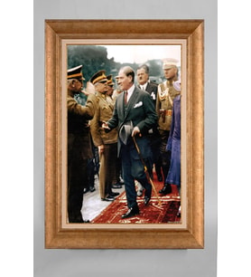 Altın Varaklı Çerçeveli Paspartulu Atatürk Tablo a462 (Gold)