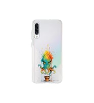 Samsung Galaxy A30S ile uyumlu Splash ahtapot tasarımlı şeffaf silikon kılıf