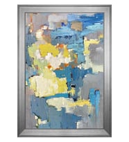 Soyut Şekiller Motifli Kanvas Tablo 80 x 110 cm Silver Çerçeve