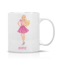 Kişiye Özel İsimli Barbie Kupa Çay Kahve Bardak