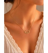 Kişiye Özel 925 Ayar Gümüş Zarif Bulut Model Kolye (Gold)