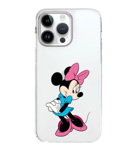 Apple iPhone 14 Pro Uyumlu Kapak  Minnie Mouse Tasarımlı Şeffaf Silikon Kılıf