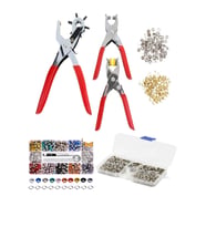Hodbehod 5 Mm Renkli Metal Kuş Gözü 300 Set 9.5mm Çıt Çıt 100 Set Aksesuar Çakım Pense Komple Seti