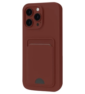 iPhone 16 Pro Kılıf Kelvin Kartvizitli Silikon - Bordo