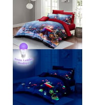 Yılbaşı Neonlu Fosforlu Nevresim Takımı Çift Kişilik %100 Pamuk Saten Christmas Candle