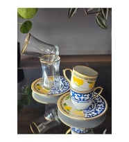 limon 2 kişilik kahve ve çay seti