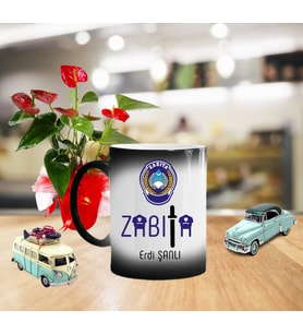 Zabıtalara Özel Zabıta Sihirli Kupa Bardak Fotoğraf Baskılı ZBT01