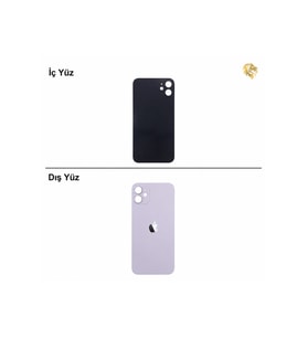 iphone 11 iPhone 11 Mor Renk Arka Kapak Arka Cam Batarya Kapağı Lazer Kesim Kapak Pil Kapağı