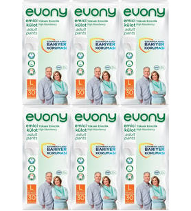 Evony Hasta Bezi Yetişkin Emici Külot L-Büyük 180 Adet (6PK*30)