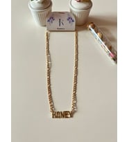 İpekish , HONEY, Unisex, Yazılı Gold Renk Ayarlanabilir Kolyе - Tatlı ve Işıltılı Stil (Gold 2)