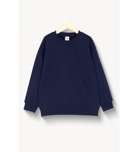 Çocuk Siyah Basic Sweatshirt - Yumuşak Pamuklu Kumaş 5639L (Lacivert)